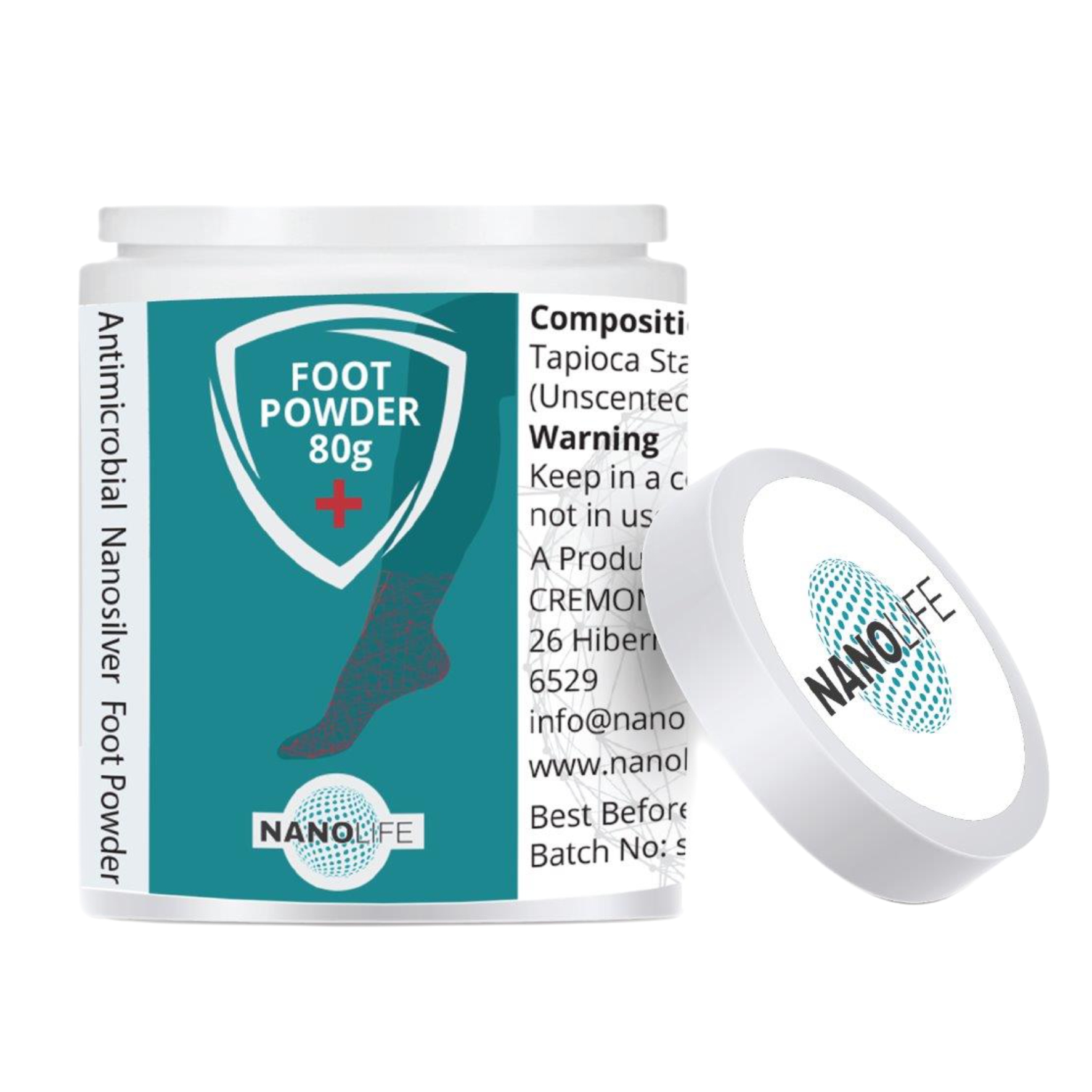 Nanolife Antimicrobial Nanosilver Foot Powder